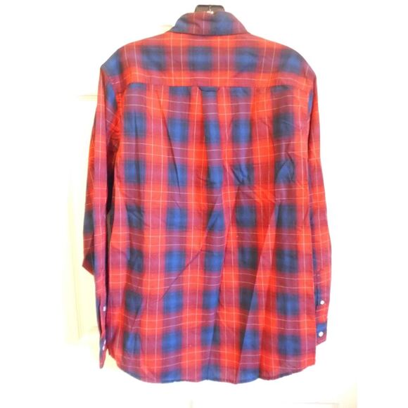 Chaps Red and blue plaid button down long sleeve - Picture 2 of 6